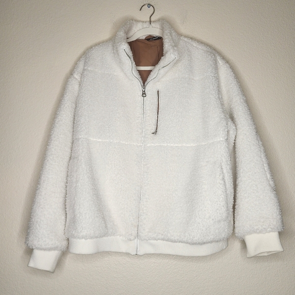 Naadam Cozy Sherpa Zip Up Fleece Teddy Jacket L - Picture 2 of 7